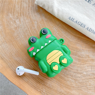 Funda Protectora para Audífonos Bluetooth con Diseño 3D de Dinosaurio en Silicona Suave - Image 2