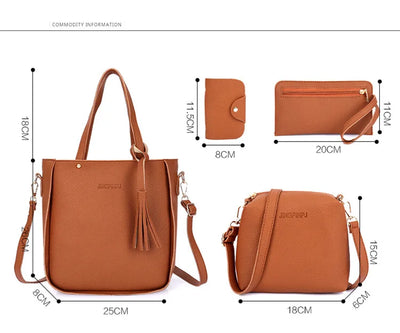 Set de 4 Bolsas Coreanas con Borlas - Bolso, Monedero y Organizador - Image 20