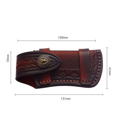 Funda Plegable de Cuero Grabado para Cuchillo de Bolsillo - Image 5