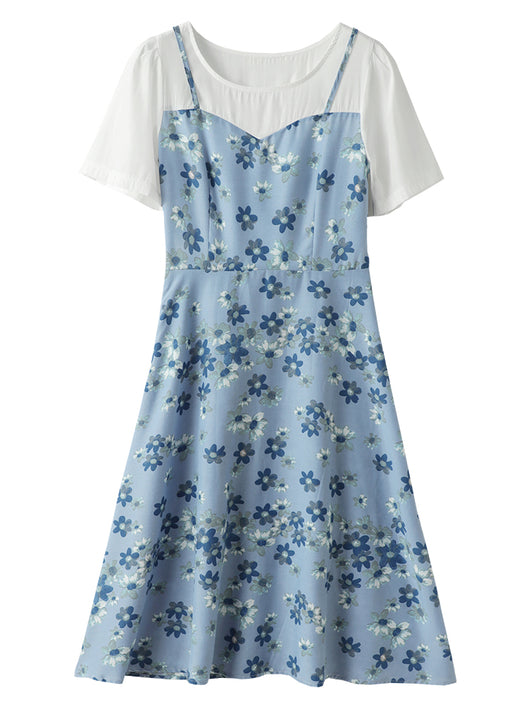 Vestido Floral Elegante Dos Capas con Cintura Ajustada - Image 6