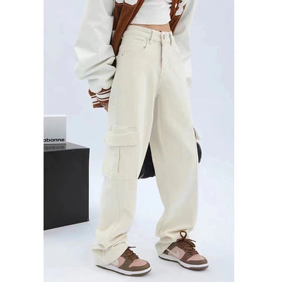 Pantalón Ancho de Cintura Alta Casual Holgado - Image 4