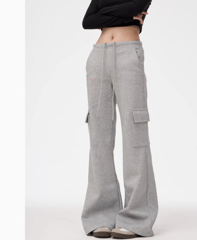 Pantalones de Pierna Ancha Gris para Mujer - Comodidad Deportiva - Image 10
