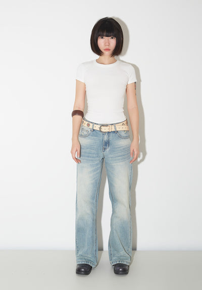 Pantalones Vaqueros de Pierna Ancha Cintura Alta para Mujer - Image 30
