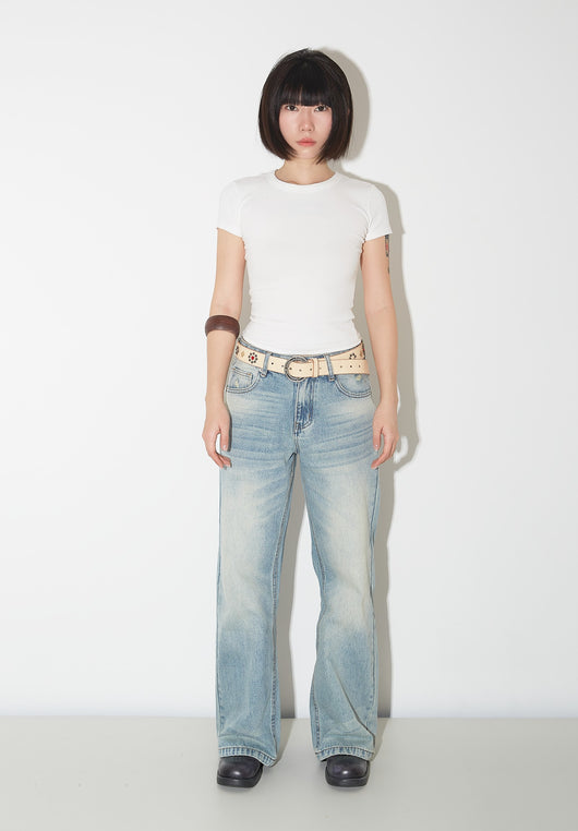 Pantalones Vaqueros de Pierna Ancha Cintura Alta para Mujer - Image 30
