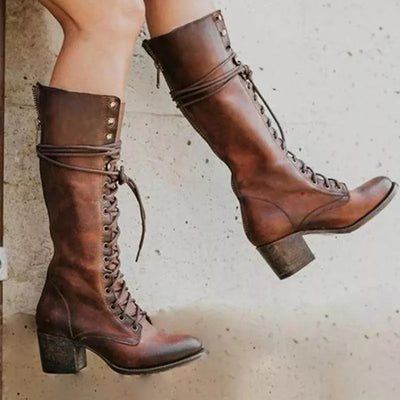 Botas de Mujer con Cordones y Tacón Grueso - Image 4
