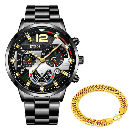 Reloj Deportivo de Acero Inoxidable con Seis Agujas - Cuarzo Resistente para Hombre - Image 15