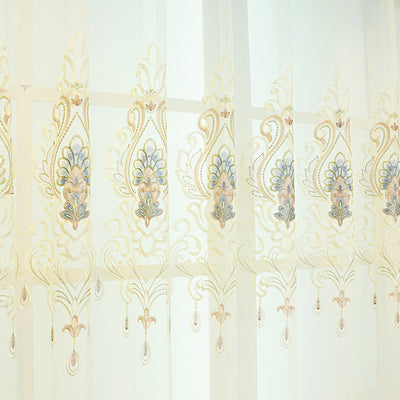 Cortinas Europeas de Lujo con Bordado Hueco de Flores para Sala de Estar - Image 7