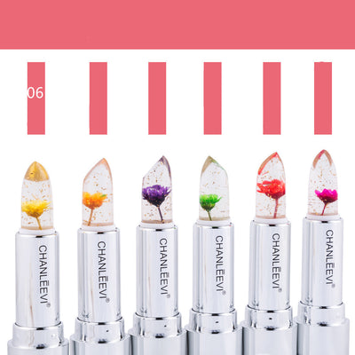 Labial Cristal Cambio de Temperatura con Hoja de Oro Floral - Image 9