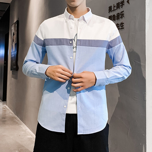 Camisa de Algodón con Bloques de Color para Hombre - Image 12