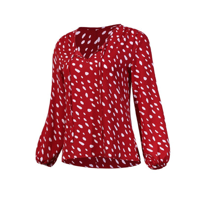 Camiseta con Escote V y Lunares - Image 16