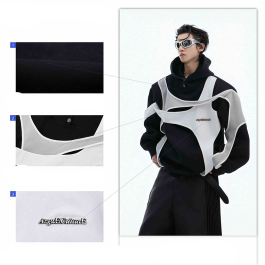 Sudadera con Capucha y Costuras Reforzadas Bicolor - Image 10