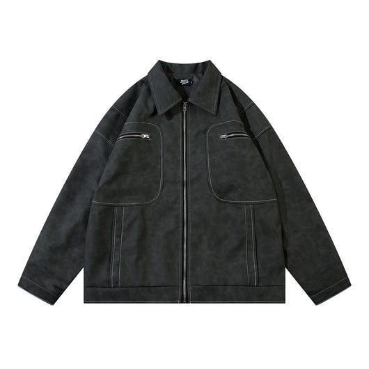 Chaqueta de Cuero PU Punk Desgastada para Hombre - Image 15