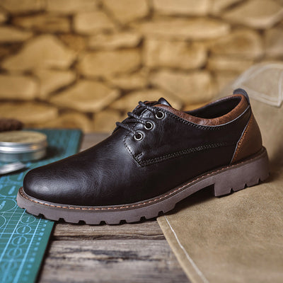 Zapatos Casuales de Cuero Estilo Británico Retro para Hombre - Image 7