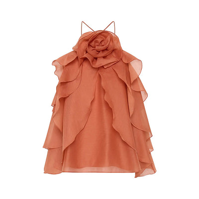 Blusa Halter sin Mangas con Volantes Elegantes - Image 6
