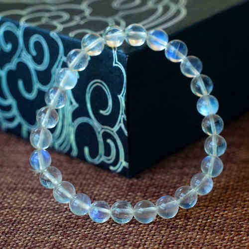 Pulsera de Piedra de Luna Vidrioso Ice Seed para Mujer