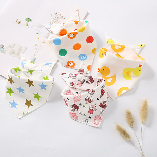 Baberos Impermeables Triangulares de Algodón con Diseños Infantiles - Image 50