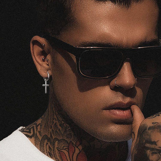 Aretes de Plata 925 Estilo Europeo Americano con Cruz Pequeña
