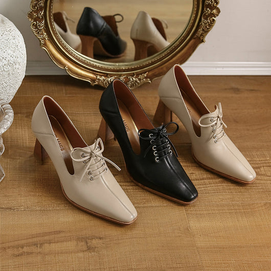 Zapatos de Tacón Alto para Mujer Talla Grande - Estilo Elegante con Cordones - Image 11