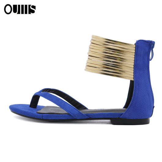 Sandalias Doradas con Tira al Tobillo y Tacón Plano - Image 3