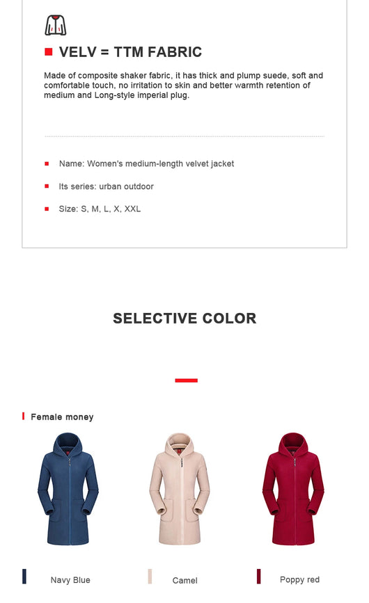 Chaqueta Polar Larga con Capucha - Image 6