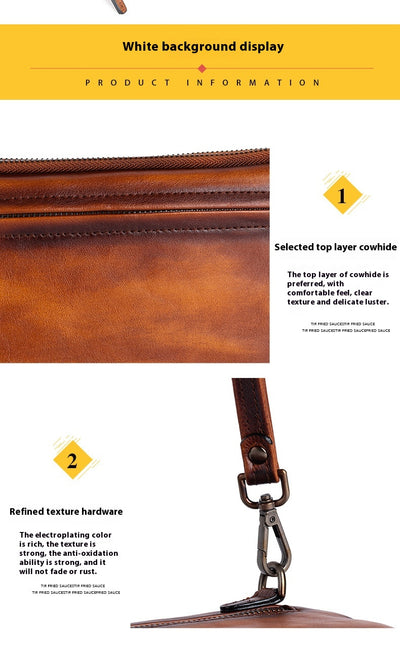Billetera Vertical de Cuero Genuino Primera Capa Diseño Cuadrado para Hombre - Image 11