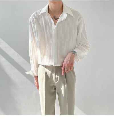 Camisa Suelta de Manga Larga para Hombre - Estilo Moderno - Image 17