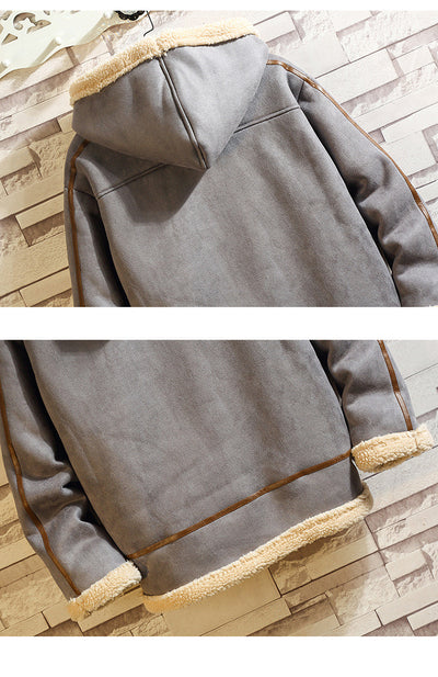 Chaqueta Casual de Lana de Cordero y Algodón con Capucha para Hombre - Image 7