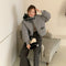 Chaqueta Acolchada Gris Corta para Mujer Talla Grande