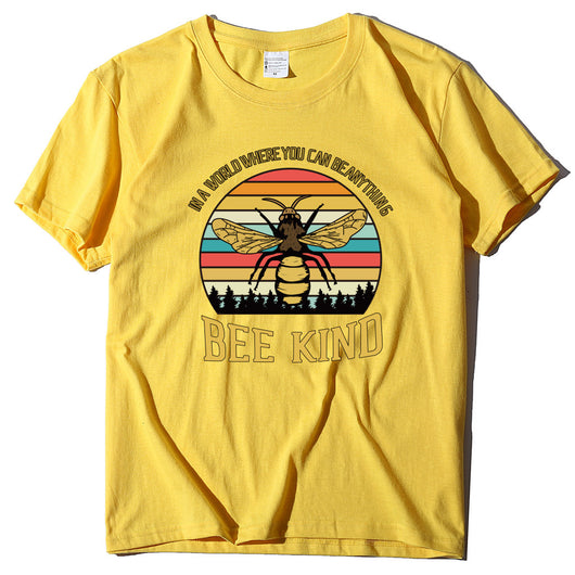 Camiseta Suelta Estampado Abeja con Letras - Diseño Moderno y Cómodo - Image 22