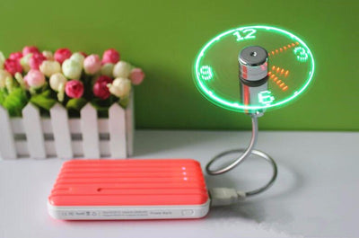 Ventilador USB Mini Flexible con Reloj LED y Luz Ajustable - Image 6