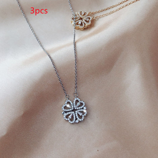 Collar Trébol de Cuatro Hojas Desmontable con Circones - Cadena Corta Multiuso para Mujer - Image 17