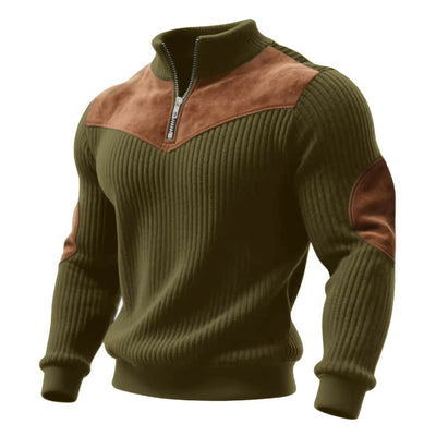 Sudadera Deportiva Hombre con Cierre y Bloques de Color