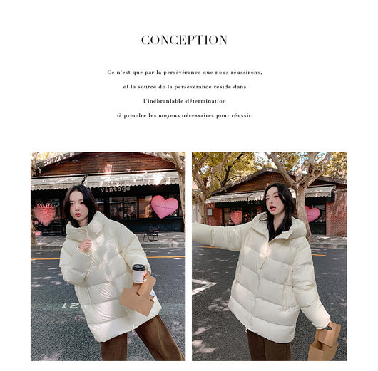 Abrigo Acolchado de Pato Blanco Largo Invierno Diseño Coreano Mujer - Image 27