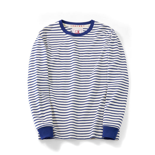 Camiseta Casual de Algodón a Rayas Clásica Cuello Redondo Manga Larga para Hombre - Image 22