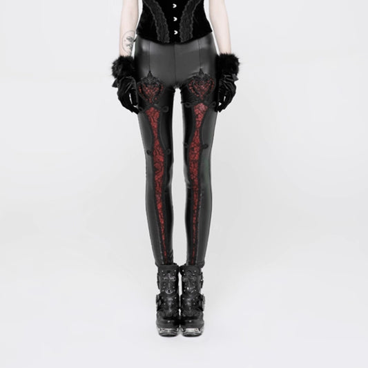 Leggings Deportivos con Bordado Floral y Posicionamiento Punk