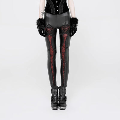 Leggings Deportivos con Bordado Floral y Posicionamiento Punk