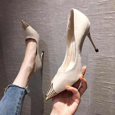 Tacones Altos Puntiagudos con Punta Metálica - Diseño Versátil y Elegante - Image 4