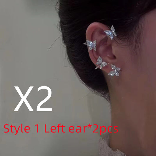 Aretes de Diamante Brillante con Clip Mariposa 2 en 1 - Image 50