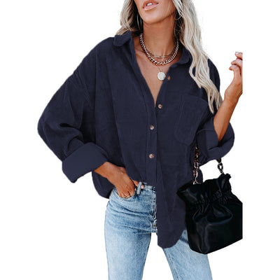 Chamarra Casual para Mujer de Solapa con Color Sólido - Otoño e Invierno - Image 10