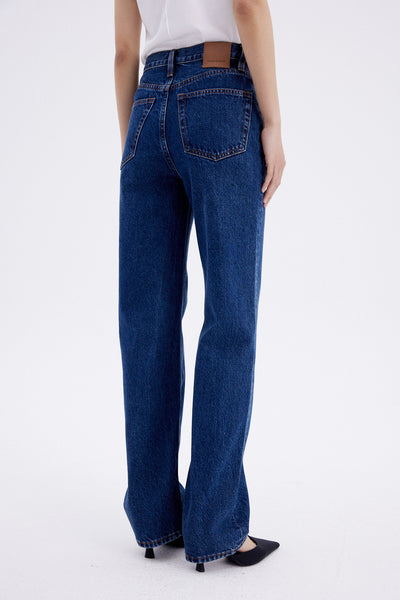 Jeans Rectos Azul Oscuro para Mujer - Estilo Simple y Versátil - Image 21