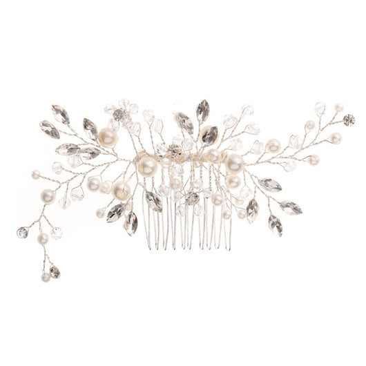 Peineta de Cristal y Perla - Tocado Artesanal Elegante - Image 9