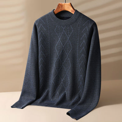 Suéter de Terciopelo Grueso para Hombre - Cuello Redondo Invierno