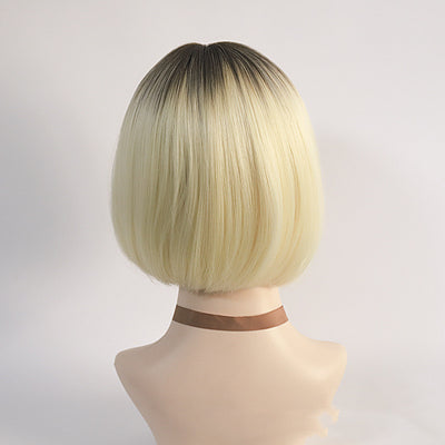 Peluca Bob Corto Degradado con Flequillo Lateral para Mujer - Image 7