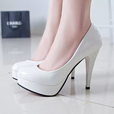 Tacones Charol Elegantes Punta Abierta Stiletto Ultra Alto - Image 10