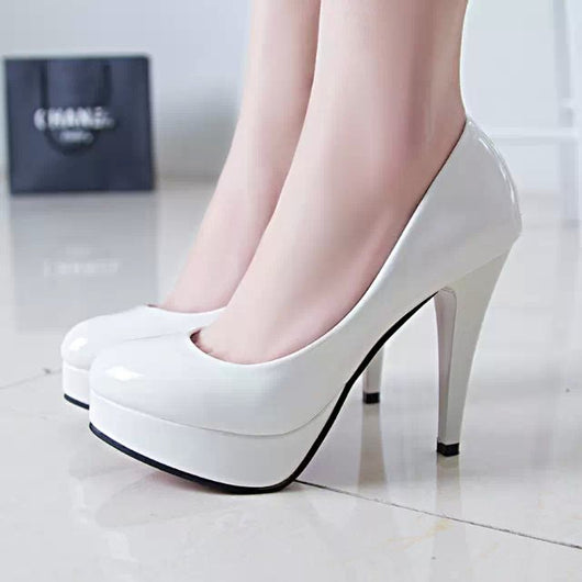 Tacones Charol Elegantes Punta Abierta Stiletto Ultra Alto - Image 10