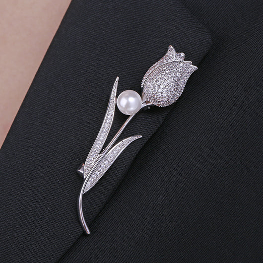Broche de Oro Laminado con Circonita Blanca y Acabado Antirreflejo - Image 26
