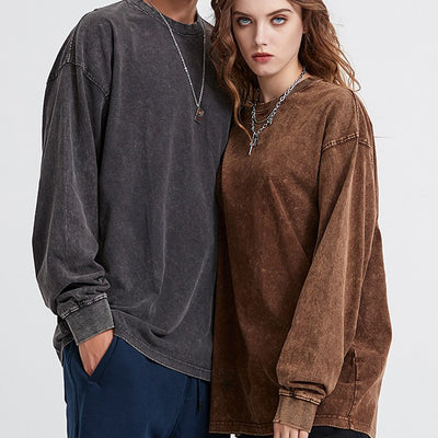 Camisa de Manga Larga Vintage Lavada para Hombre - Image 18