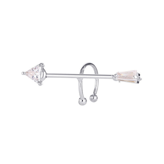 Aretes Clip Flecha de Circonia con Estilo Temperamental - Image 3