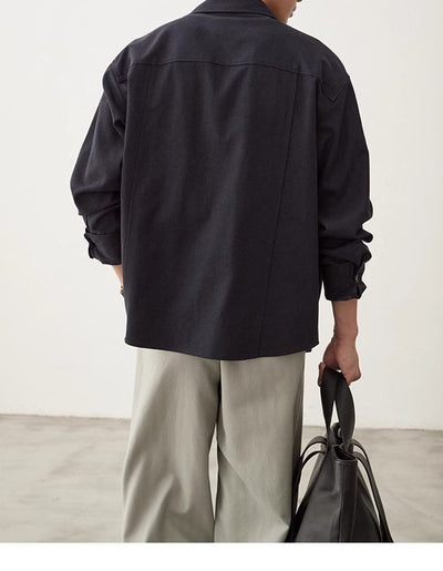 Camisa de Algodón con Solapa Clásica Perfil Simple - Image 14