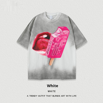 Camiseta Unisex de Manga Corta Estilo Street con Lavado Pesado - Image 8